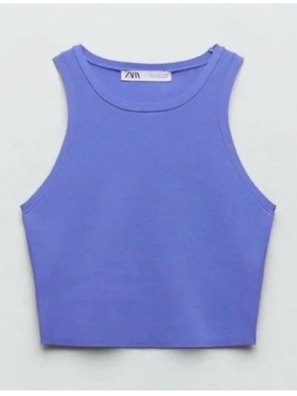 Zara Lavender Purple Ribbed Crop Tank